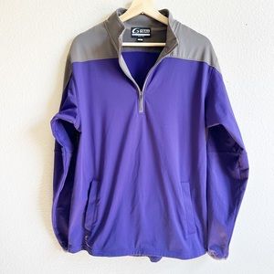 GTM Purple Gray Quarter Zip Pullover With Pockets Unisex Size Medium
